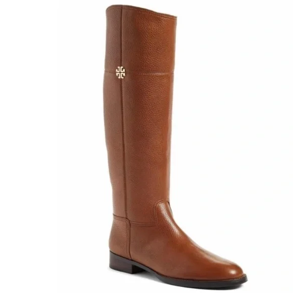 Tory Burch Jolie Riding Boot Size 10.5 Brown Leather - Picture 2 of 6